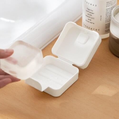Portable soap holder white plastic travel recyclable easy carry soaps dishes boxes