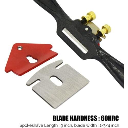 9" Adjustable Plane Spokeshave Woodworking Hand Planer Trimming Hand Tools Wood Hand Cutting Edge Chisel Tool with Screw/Blade