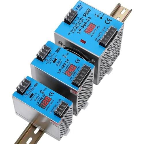 Rail Power Supply 12v 15v 24v 48v AC-DC Converter 120v 220V Single Output Digital Display Guide Rail Switching Power Supply