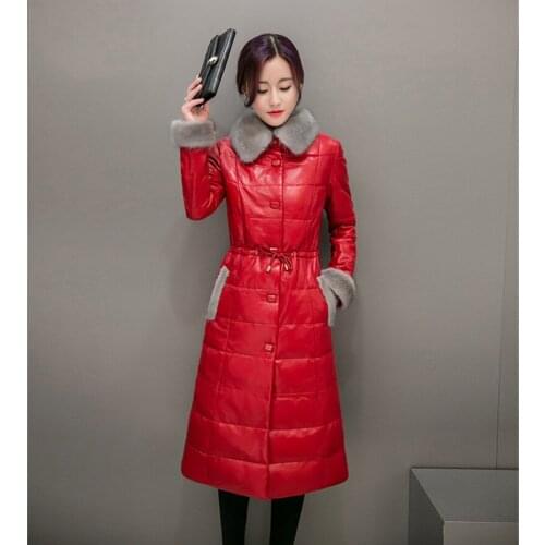 High Imitation Mink Fur Collar Coat Female Winter Jacket Women Warm White Duck Down Jackets Casual Parkas Abrigo WXF431