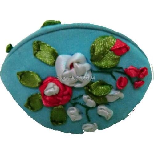 Handmade Ribbon Embroidery Wedding Ring Box Small Jewelry Packaging Craft Box Silk brocade Earring Pendant Necklace Storage Case