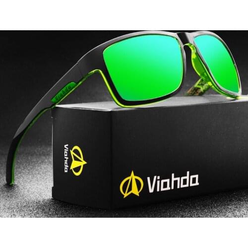 VIAHDA BRAND DESIGN Fashion Polarized Sunglasses Men Women Square Male Sun Glasses Fishing Female Eyewear UV400