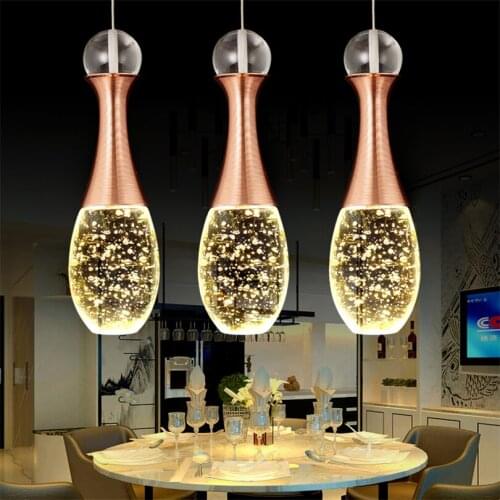 Modern Luxurious Art Glass Pendant Light LED Bar Bedroom Creative Home Decor Crystal Hanging Lamp Kitchen Lighting Fixture