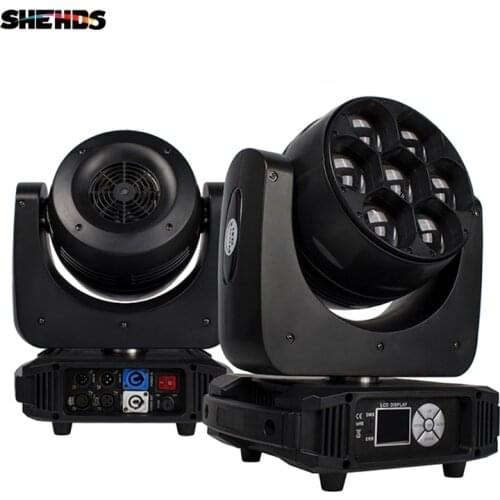 LED Beam Wash Big Bees Eyes 7x40W RGBW Zoom Moving Head Light DMX512 Dj Disco Bar KTV Party Stage Equipment SHEHD