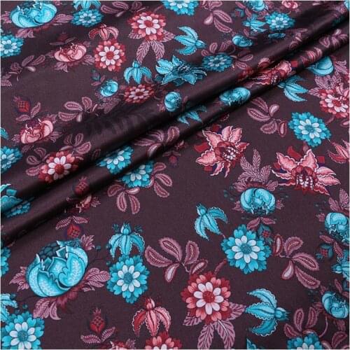 Natural Silk Fabric By The Meter Floral Print Stretch Satin Dress Tissue