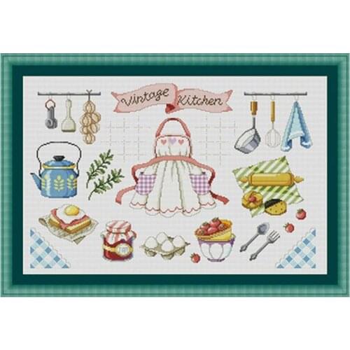 Old-fashioned kitchen patterns Counted Cross Stitch 11CT 14CT 18CT DIY Chinese Cross Stitch Kits Embroidery Needlework Sets