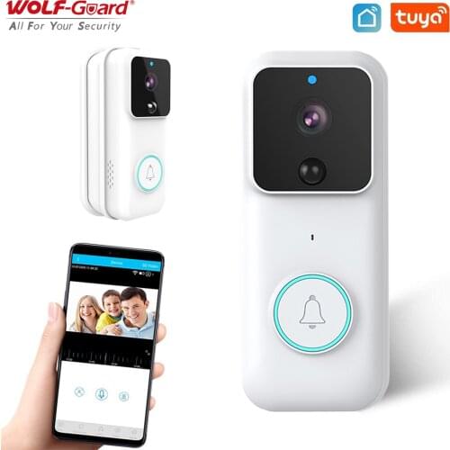 Wolf-Guard Tuya WiFi Smart Doorbell Camera 1080P HD Wireless Motion Detector Two Way Audio Night Vision Waterproof Door Bell