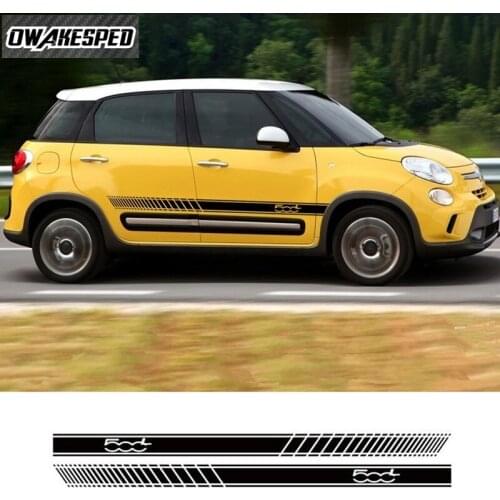 Vinyl Decals Exterior Accessories Car Door Side Skirt Stickers For-Fiat 500L Limited Edition Sport Stripes Auto Body Decor