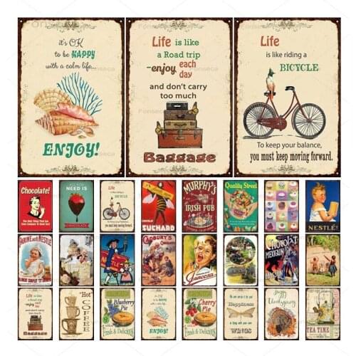 Funny Text Fast Food Dessert Coffee Tin Sign Metal Wall Signs Decor For Bar Modern Home Kitchen Decorative Board Painting Poster