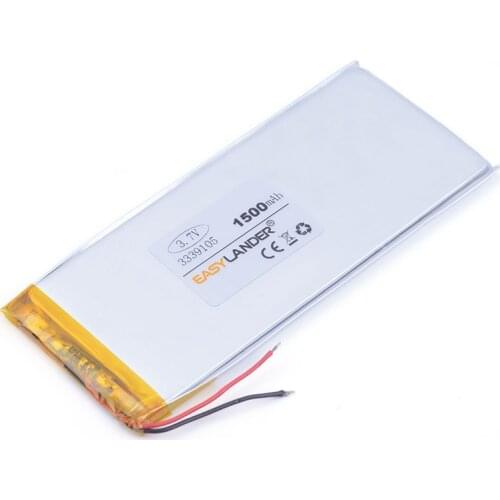 1pcs 3.7V 1500mAH 3339105 Polymer lithium ion / Li-ion battery GPS e-book speaker dvd Speaker E-book tablet pc