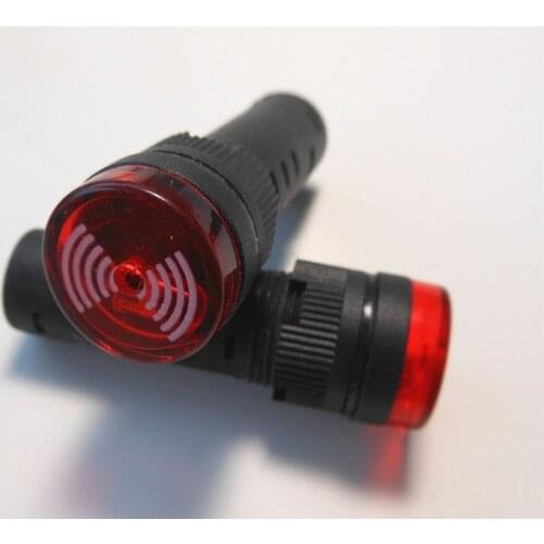 10pcs 12V/24V/110V/220V 16mm Flash Light Red LED Active Buzzer Beep Indicator AD16-16SM