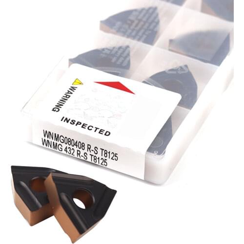 10pcs WNMG080404R-S WNMG080404L-S T8125 WNMG080408R-S WNMG080408L-S T8125 External turning tool Carbide CNC lathe turning insert