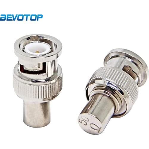 10pcs/lot 50Ohm/75Ohm BNC Male Plug Termination Dummy Load 50/75 Ohm BNC Male Terminator RF BNC Connector for CCTV