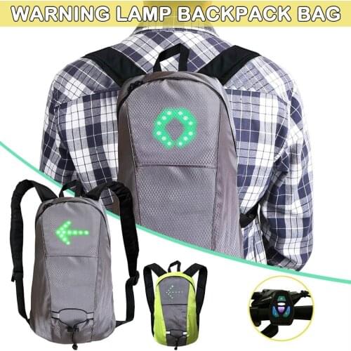 12L Bicycle Backpack Night Hiking Cycling LED Signal Light Indicator Reflective Bike Backpack Safety Turnning Signal Lights *p