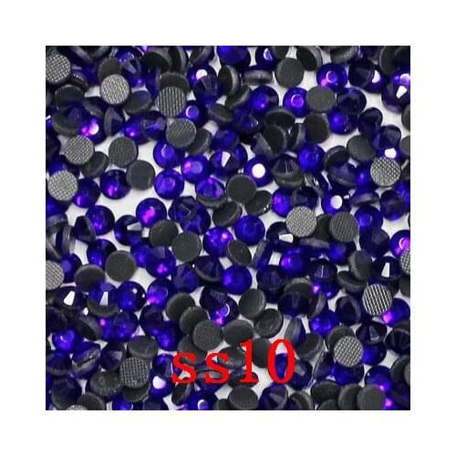 1440pcs SS10 sapphire DMC Hot Fix Stones Machine Cut Flatback Loose Strass Hotfix Rhinestones dress decoration