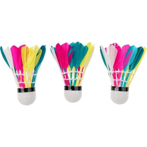 3 Pieces Durable Multicolor Shuttlecocks Birdies Badminton Ball for Outdoor Indoor Sports Activities