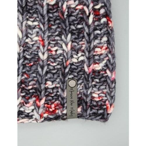 30pcs Leather Labels for knitting clothes, Personalized brand logo handmade tags with rivets, No sew crochet Garment DIY label