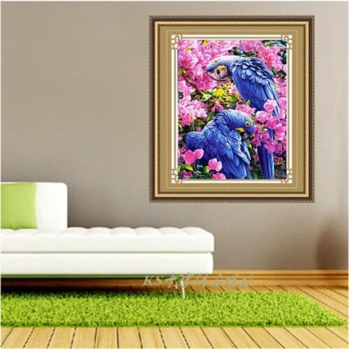 Diamond Embroidery Diy Diamond Painting Cross Stitch Kits Diamond Mosaic Two parrots Full Square Diamond Embroidery AD054
