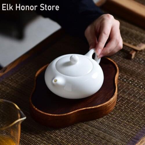 210ml Dehua White Pottery Teapot Pure Manual Porcelain Xi Shi Teapot Heat Resistant Tea Set Teapot Household Drinking Utensils