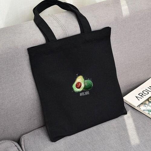 Bolso Avocado Cute Cartoon Print Women Shopping Bags Vintage Casual Chic Unisex Large-capacity Canvas New Goth Ins Shoulder Bags