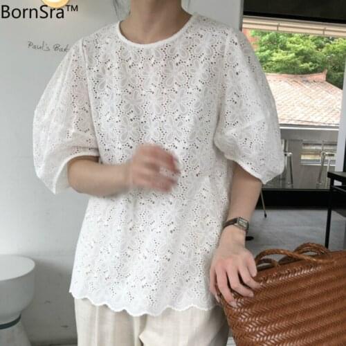 Bornsra Openwork Blouses