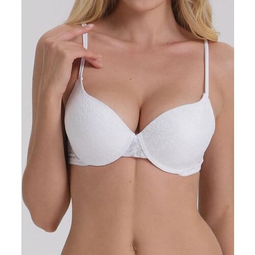 Padded Push Up Embroidery Lace Bra 32 34 36 38 40 A B C D Brassiere Bra Sexy Women Everyday Underwear Charming Underwire Bras