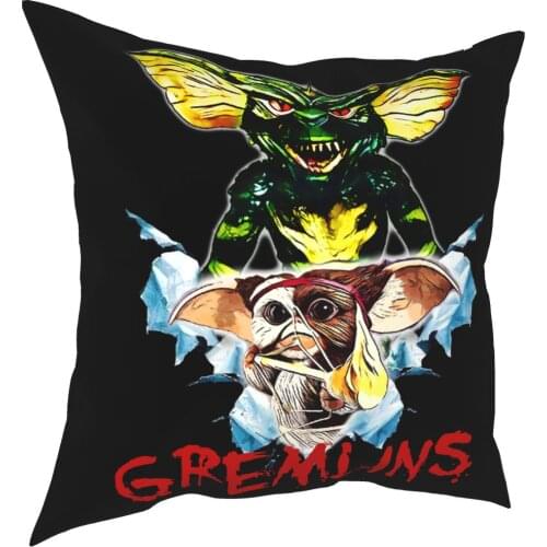 Gremlins Gizmo Movie 80s Pillowcase Printed Fabric Cushion Cover Decor Throw Pillow Case Cover Seater Zippered 18