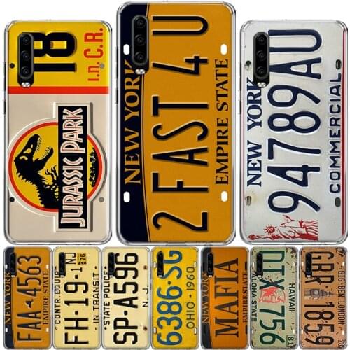 Funny License New York plate number Phone Case For Huawei P40 P30 P20 P10 Mate 10 20 30 Lite Pro P Smart Z 2018 Plus 2019 Cover