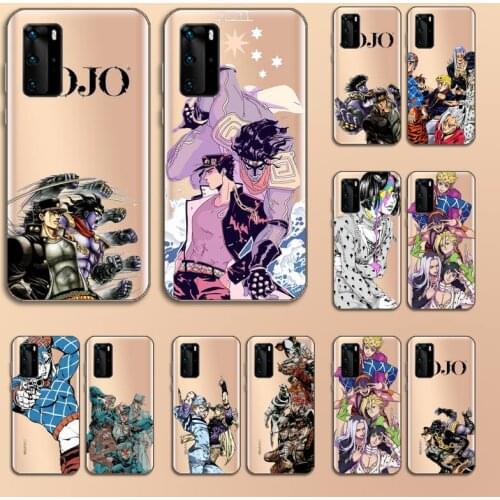 Jojo Anime Bizarre Adventure Phone Case Transparent for Samsung A71 S9 10 20 HUAWEI p30 40 honor 10i 8x xiaomi note 8 Pro 10t 11