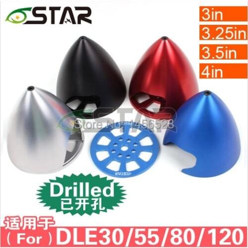 CNC 3inch 75mm aluminum alloy spinners drilled rc gasoline aircraft spinners for DLE 30 35 55 ra 60 DLA EME MLD MVVS 3W DA