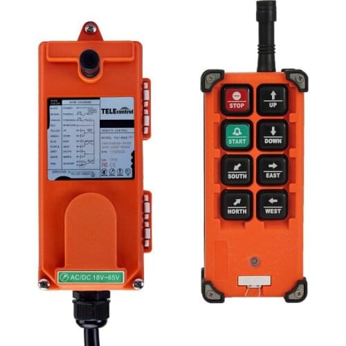 AC/ DC 24V 36V 48V Wireless Industrial Radio Remote Control 1 Transmitter 1 Receiver 6* Single Step Push Buttons for EOT Crane