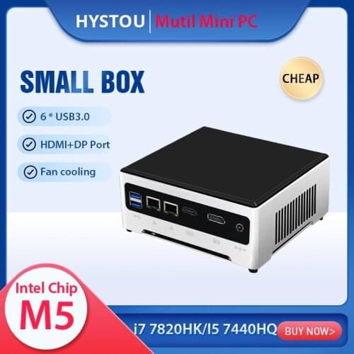 HYSTOU Quad core Low Power Desktop mini pc i7 1165G7 4K Display i7 1065G7 M.2 NVME i5 1035G4 with Cooling Fan Portable Computer