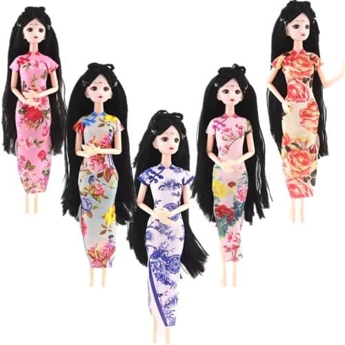 1/6 Exquisite Chinese Style Clothing Cheongsam Princess Doll Dress for Barbie Clothes Qipao Traditional Party Gown Accessory Toy