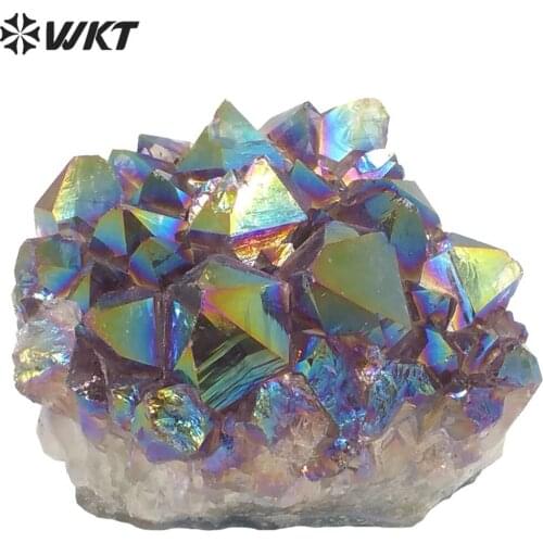 WT-G190 Wholesale 10pcs Rainbow druzy quartz stone ,spirit quartz stone druzy for DIY jewelry making free form