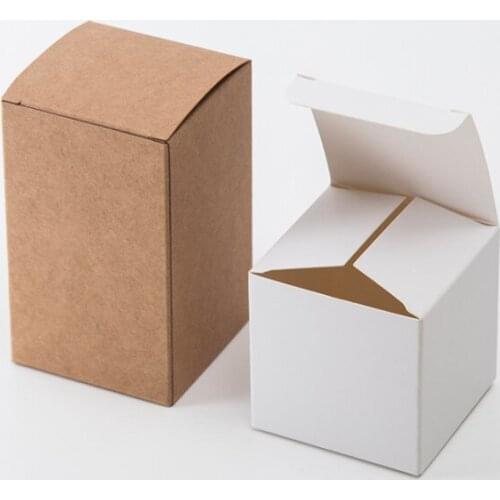 50pcs Kraft Paper cardboard Box for Jewelry gift Candy packaging carton Box gift soap Package white упаковка Packing paper Box