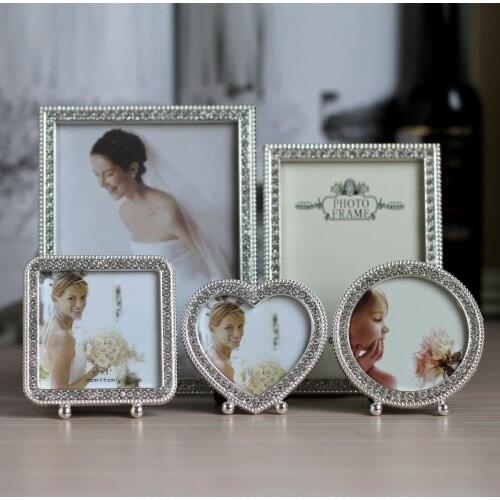 3/6/7 Inch European Style Creative Metal Photo Frame With Diamond Living Room Ornaments