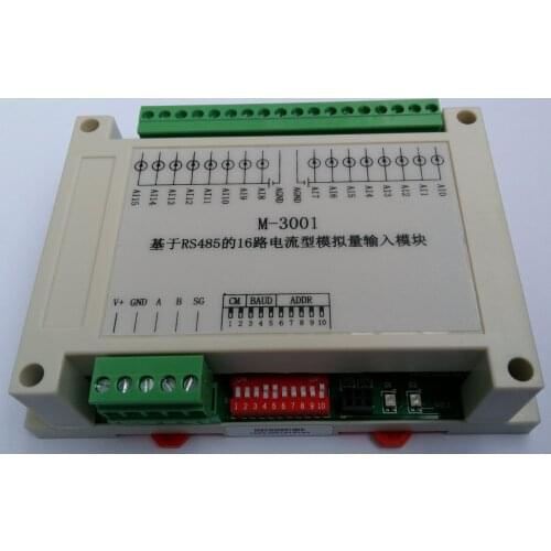 M-3001 Modbus based 16 way current analog input module (4~20mA) plug and pull terminal