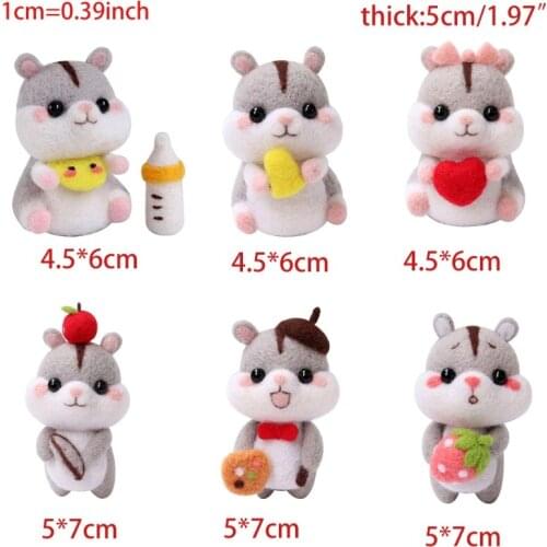 Cute Animal Hamster Wool Felt Doll Craft Handmade DIY Unfinished Poked Material D0AD