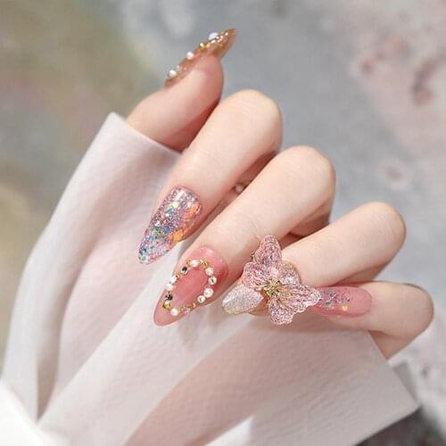 5Pcs Fashion 3D Nail Rhinestone Set Butterfly Sequin Nail Art Salon Tools DIY Manicure Decoration Accessories