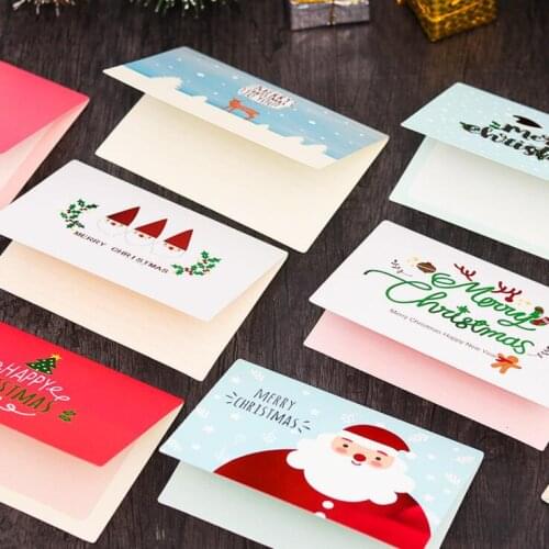 10pcs/lot Merry Christmas Day Thanksgiving Festival Gift Greeting Envelope Card Best Wishes Cards School Office Stationery