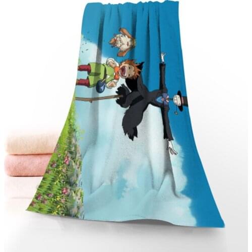 Hayao Miyazaki Movie Howls Moving Castle 35x75cm Fitness Sports Portable Quick-Drying Towel Yoga Outdoor Bamboo Fiber Towels