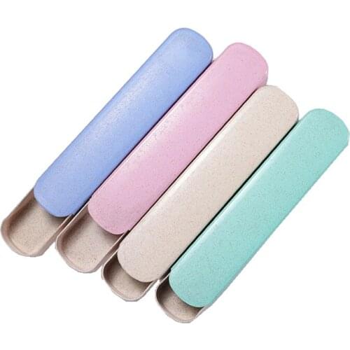 Wheat Straw Tableware Pull Box Portable Type New Arrival Cutlery Case Kitchen Tool Students Household Utensils Dinnerware Bag