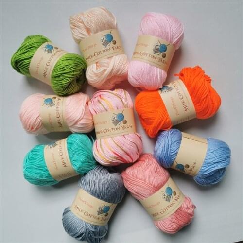 ThinkThings Milk cotton yarn for knitting multi-colored hand knitting weaving yarn,10Balls 500g with 22pcs knitting tools,DIY