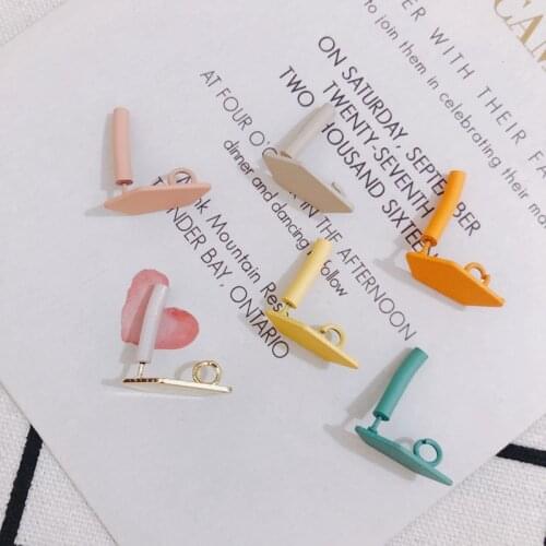 10 pieces DIY personality color alloy painting irregular geometric strap earrings earrings accessories materials