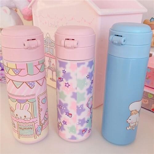 400ML Cute Thermos Mug Vacuum Cup Stainless Steel Car Bottle Insulation Tumbler Water Bottle Tea Mug Thermocup