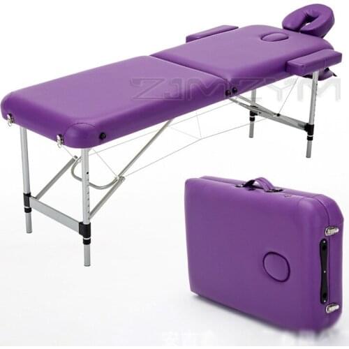 Folding Beauty Bed Professional Portable Spa Massage Tables household aluminum alloy Salon Furniture portable simple massage bed