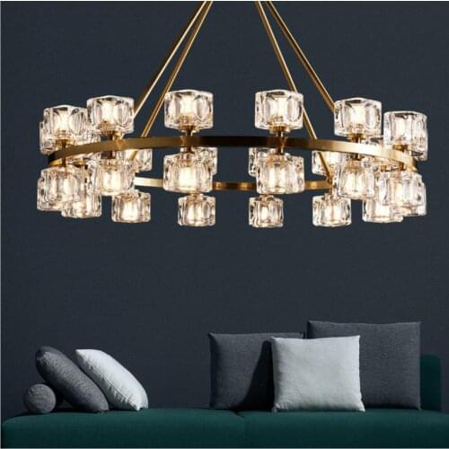 Modern Copper led Chandelier For Living Room Bedroom Home Chandelier LED Chandelier Light Crystal Hangling Lamp Indoor Lamp