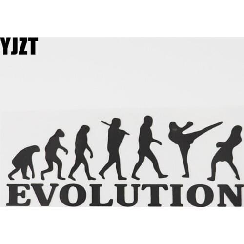 YJZT 17.4CMX6.7CM Evolution Boxing Waterproof Decal Vinyl Car Sticker Black/Silver 8A-0930
