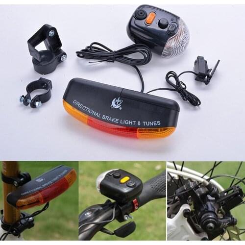 Bicycle Rear Taillight Night Cycling Turn Signal Brake Bike Bicycle Bell Horn Steering Tail Lamp