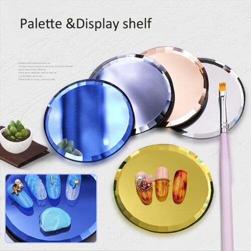 Mirror Glass False Nail Tips Display Board Color Palette Practice Showing Shelf Nail Art Manicure Tools UV Gel Polish